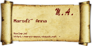 Marsó Anna névjegykártya