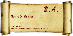 Marsó Anna névjegykártya