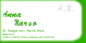 anna marso business card