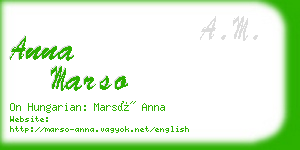 anna marso business card